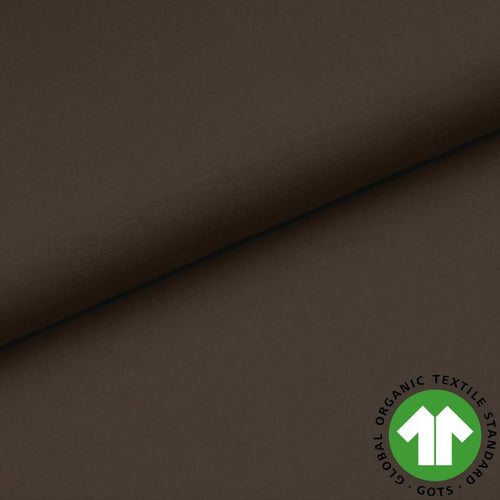 GOTS Organic Cotton Jersey - Chocolate Brown (Col 034) - The Fabric Counter