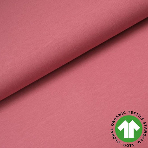 GOTS Organic Cotton Jersey - Dark Old Pink (Col 142) - The Fabric Counter