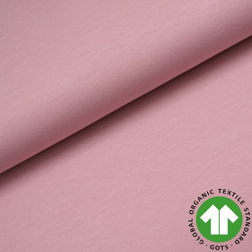 GOTS Organic Cotton Jersey - Light Old Pink (Col 141 ) - The Fabric Counter