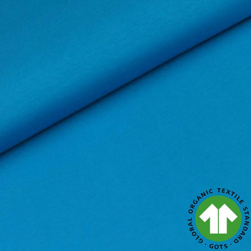 GOTS Organic Cotton Jersey - Turquoise (Col 040) - The Fabric Counter