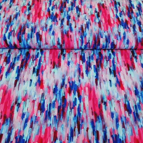 "La Moda" 100% Viscose Digital Print - Brush Strokes - The Fabric Counter