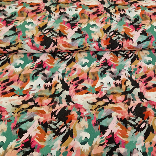 "La Moda" 100% Viscose Digital Print - Colourcamo - The Fabric Counter