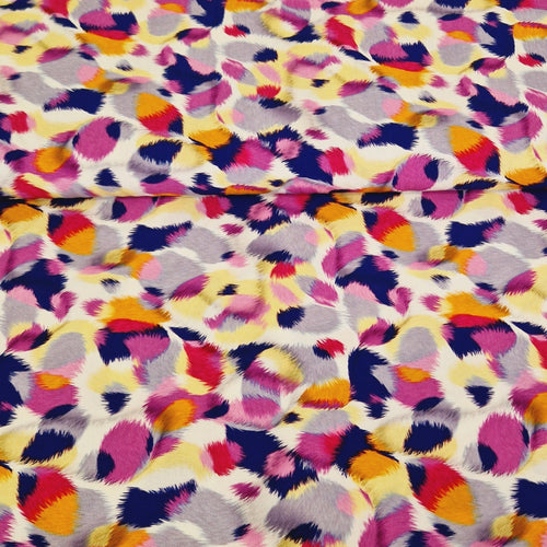 "La Moda" 100% Viscose Digital Print - Colourpop Spot - The Fabric Counter
