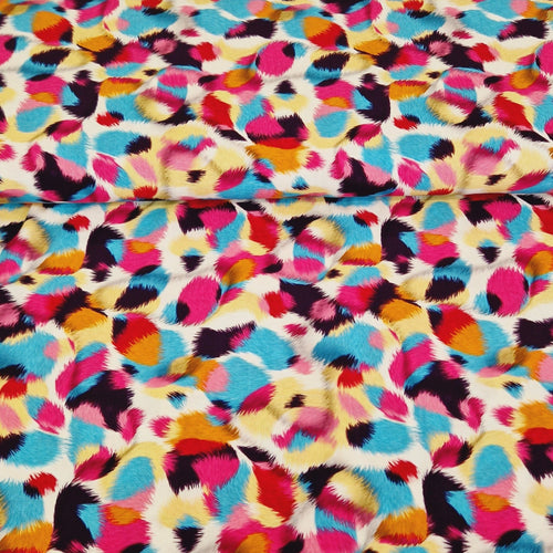 "La Moda" 100% Viscose Digital Print - Colourpop Spot - The Fabric Counter