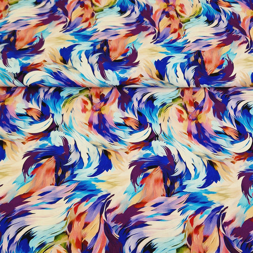 "La Moda" 100% Viscose Digital Print - Swirlscape - The Fabric Counter