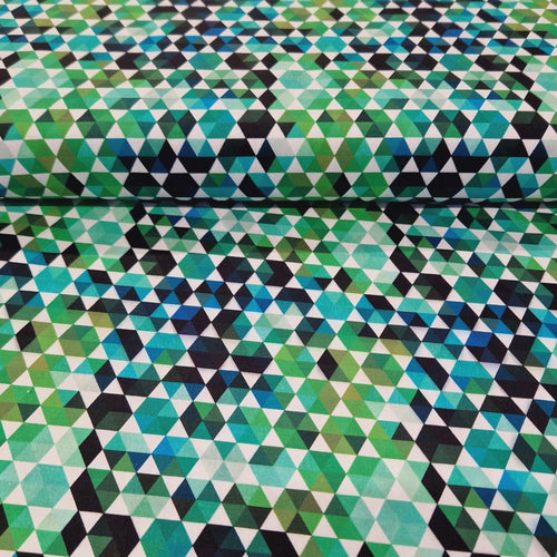 100% Cotton Print - Colourful Hexagon - The Fabric Counter