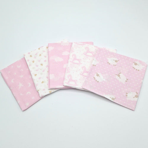 5x Fat Quarters - Pretty in Pink - The Fabric Counter