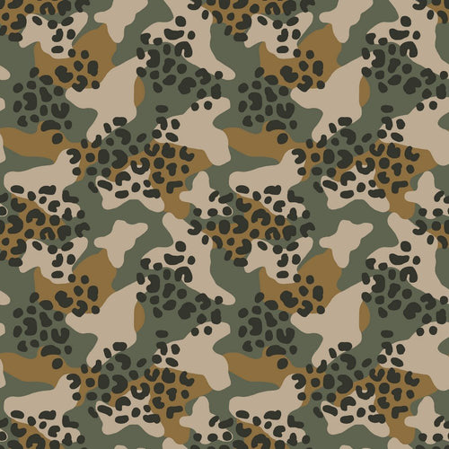 Animal Print Camo - Soft Sweat Cotton Jersey - The Fabric Counter