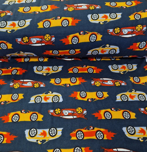 Brushed Cotton - Race Car - The Fabric Counter