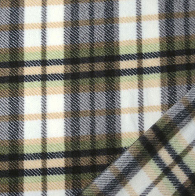 Checkered Polar Fleece - Green - The Fabric Counter