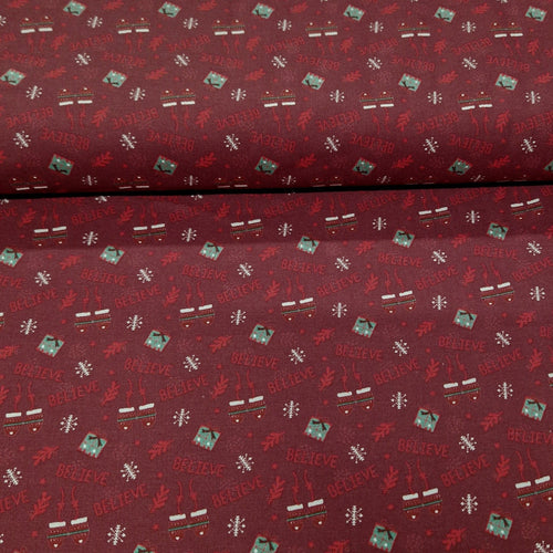 Christmas Cotton Print - Believe - The Fabric Counter
