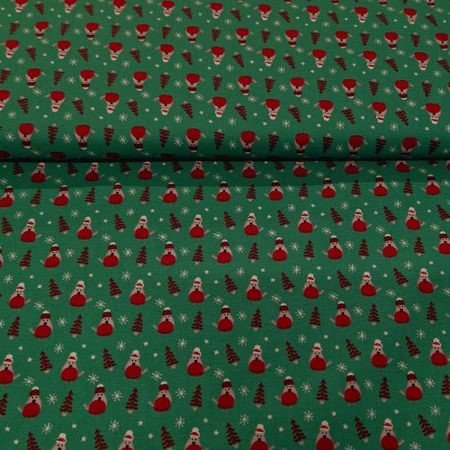Christmas Cotton Print - Robins - The Fabric Counter