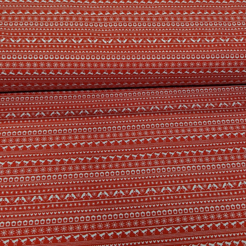 Christmas Cotton Print - Snowflakes & Robins - The Fabric Counter