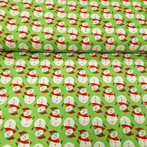 Christmas Cotton Print - Snowman - The Fabric Counter