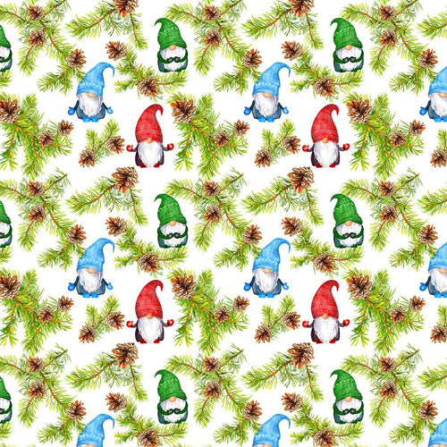 Christmas Digital Cotton Print - Pine Gonks - The Fabric Counter