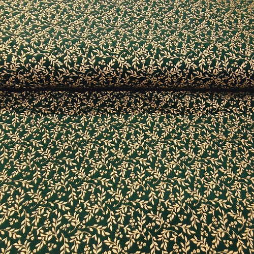 Christmas Foil 100% Cotton Print - Festive Foliage - The Fabric Counter