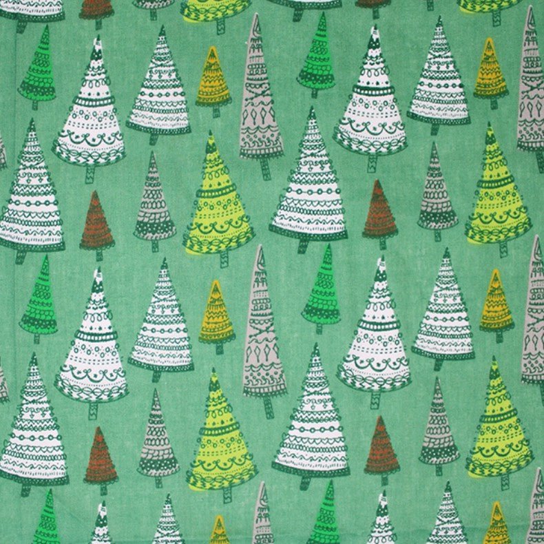 Christmas Polycotton - Christmas Trees - The Fabric Counter