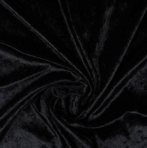 Crushed Velvet Black - The Fabric Counter