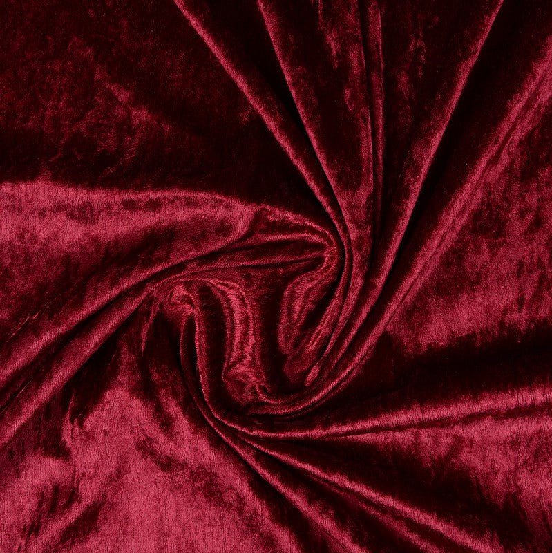 Red Crushed Velvet Velour Stretch Fabric Material Polyester 150cm