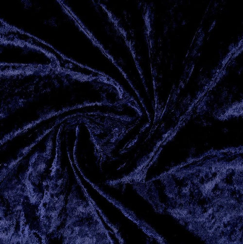Crushed Velvet Navy - The Fabric Counter
