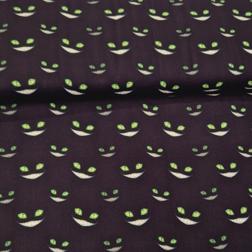 Digital Cotton Print - Halloween Cheshire Cat - The Fabric Counter