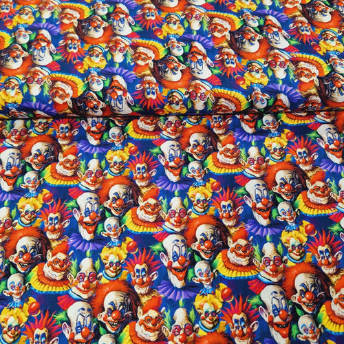 Digital Cotton Print - Halloween Creepy Clowns - The Fabric Counter