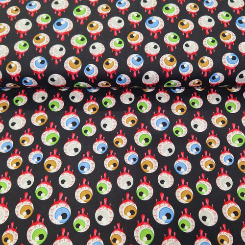 Digital Cotton Print - Halloween Eyeballs - The Fabric Counter