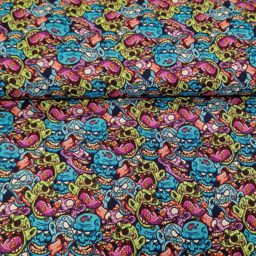 Digital Cotton Print - Halloween Zombies - The Fabric Counter