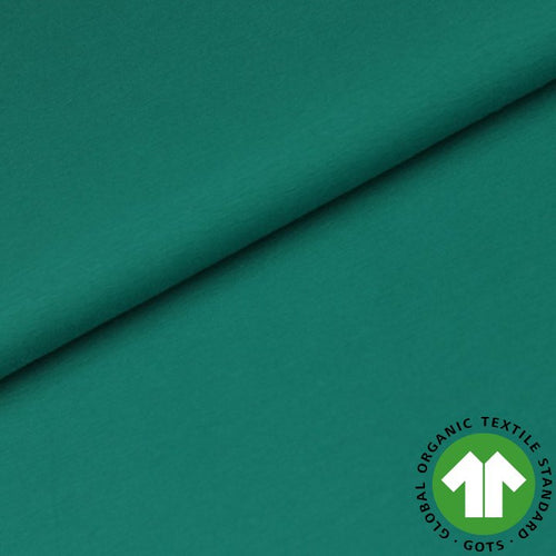 GOTS Organic Cotton Jersey - Teal Green - The Fabric Counter