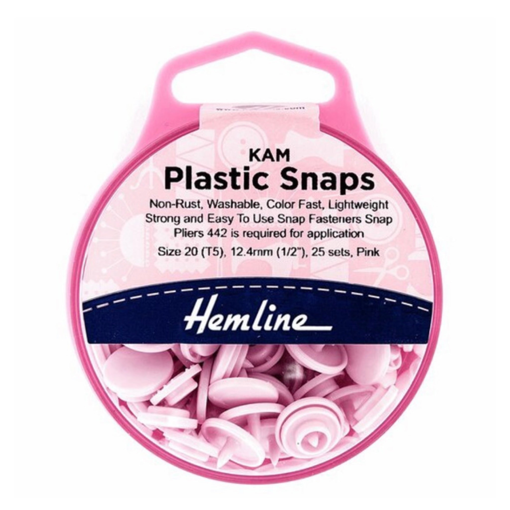 Hemline Kam Snaps - Pink – The Fabric Counter