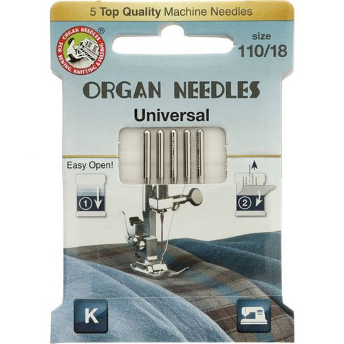 Organ Machine Needles: Universal 110/18 - The Fabric Counter