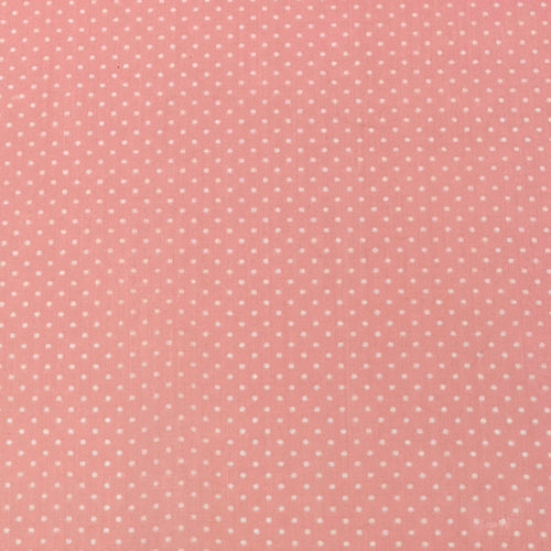 Polka Dot print Polycotton - Baby Pink - The Fabric Counter