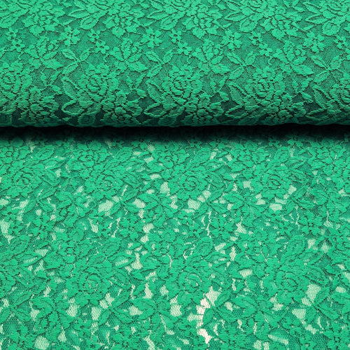 Stretch Lace - Emerald - The Fabric Counter