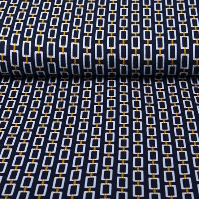 Viscose Jersey - Chain - Navy - The Fabric Counter