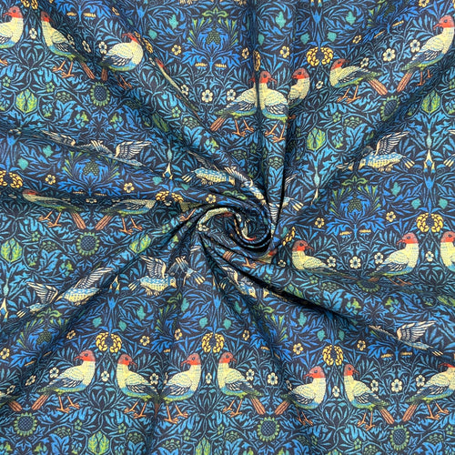 William Morris 200 Thread Count Percale Cotton - Birds - The Fabric Counter
