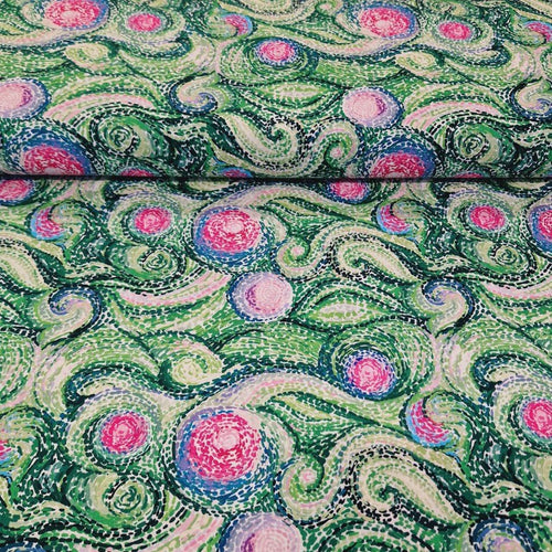 100% Cotton Digital Print - Colourful Dash - The Fabric Counter