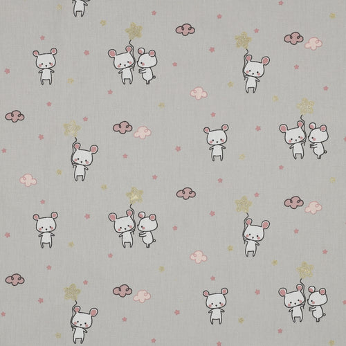 100% Cotton Digital Print - Glitter Sweet Mouse - The Fabric Counter