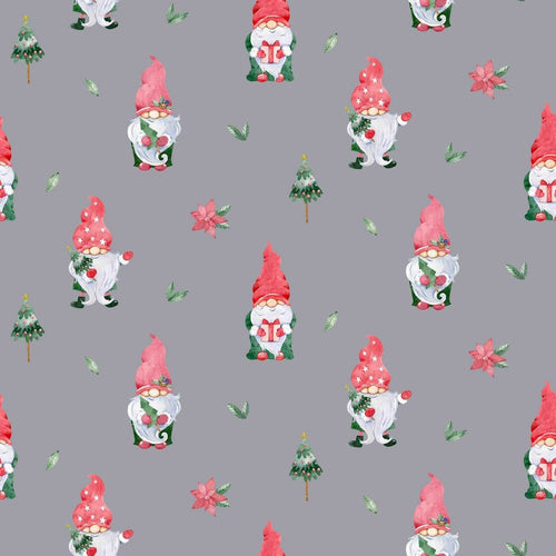 100% Cotton Print - Christmas Gnomes - The Fabric Counter