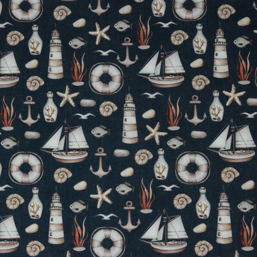 100% Cotton Print - Nautical - The Fabric Counter