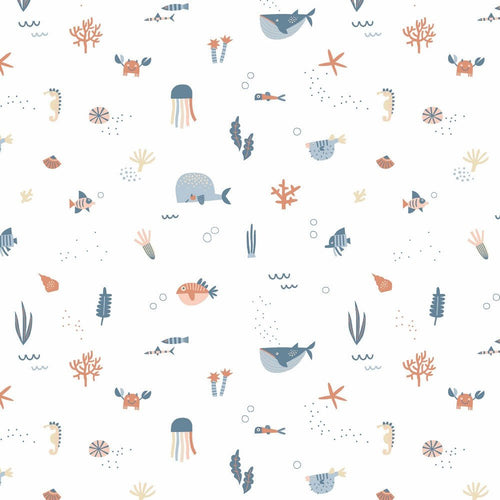 100% Cotton Print - Ocean Life - The Fabric Counter