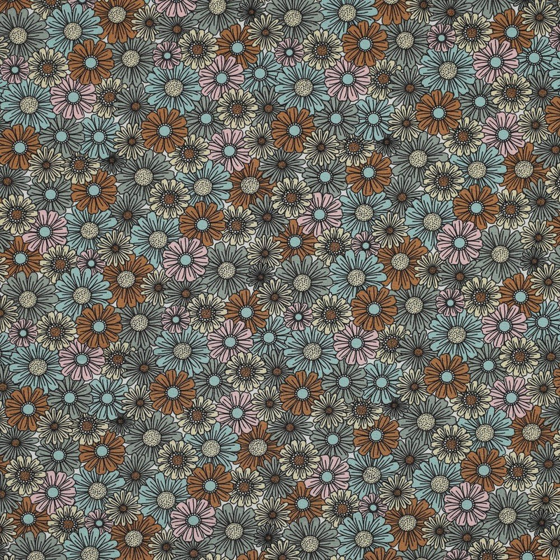 100% Cotton Print - Retro Floral - The Fabric Counter