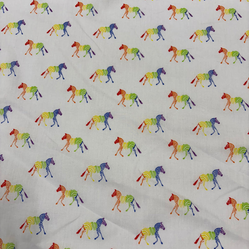 Rainbow zebra Polycotton