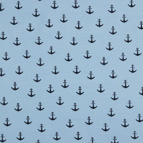 Cotton Jersey - Glitter Anchor - The Fabric Counter