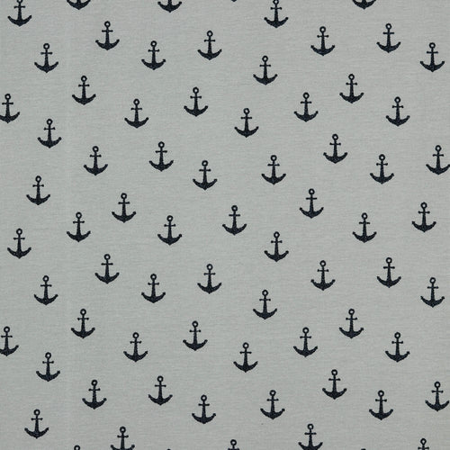 Cotton Jersey - Glitter Anchor - The Fabric Counter