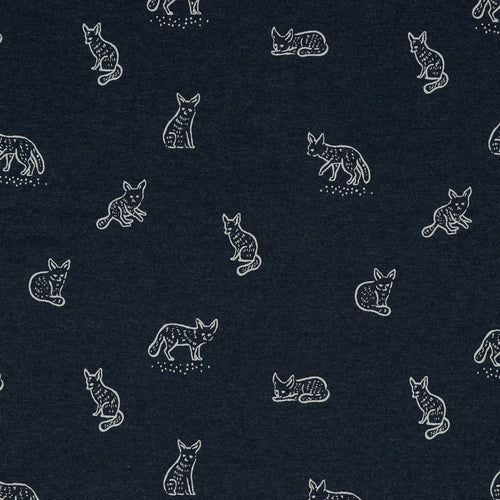 Cotton Jersey Melange - Foxes - The Fabric Counter