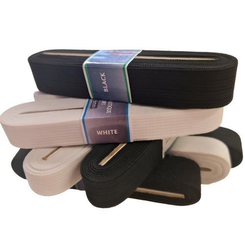 Elastic 2.5mtrs Bundles Black & White 10mm - 30mm - The Fabric Counter