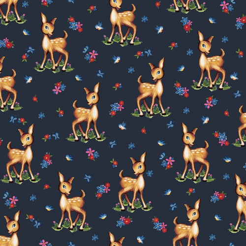 French Terry Cotton Jersey - Oh Deer - The Fabric Counter