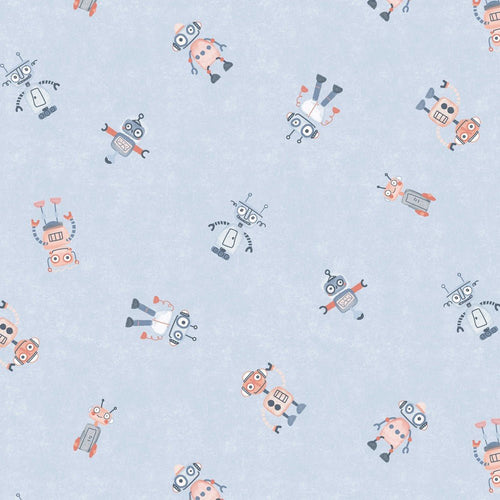 GOTS Organic Cotton Jersey - Robots - The Fabric Counter