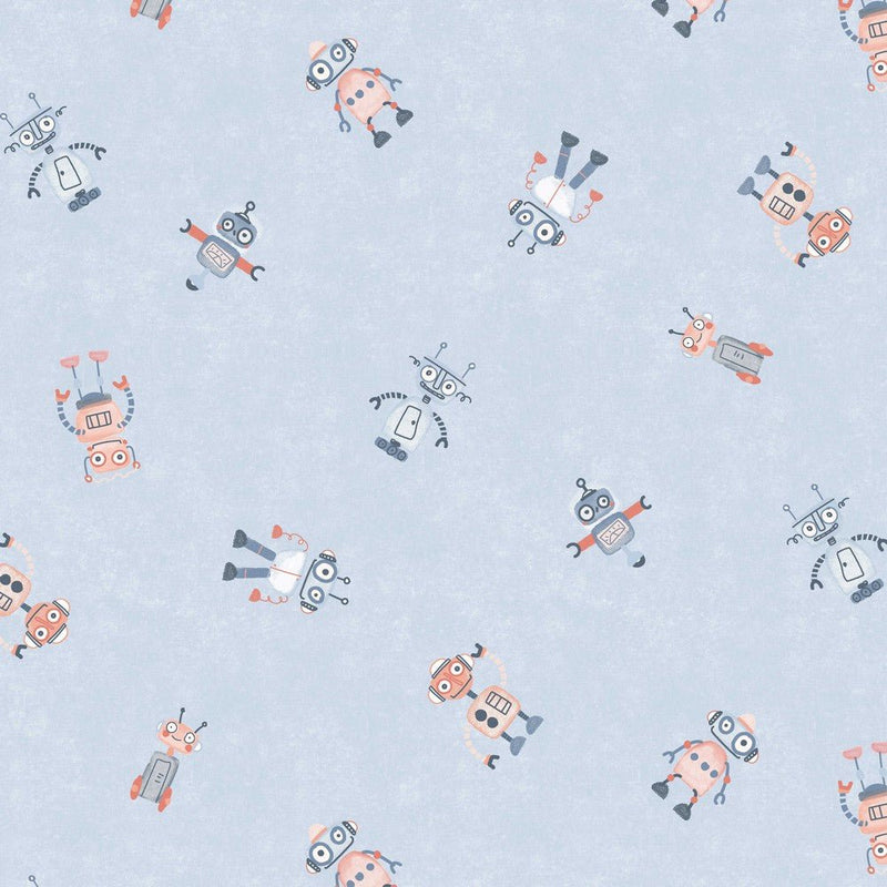 GOTS Organic Cotton Jersey - Robots - The Fabric Counter