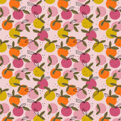 GOTS Organic Cotton Print - Peachy - The Fabric Counter